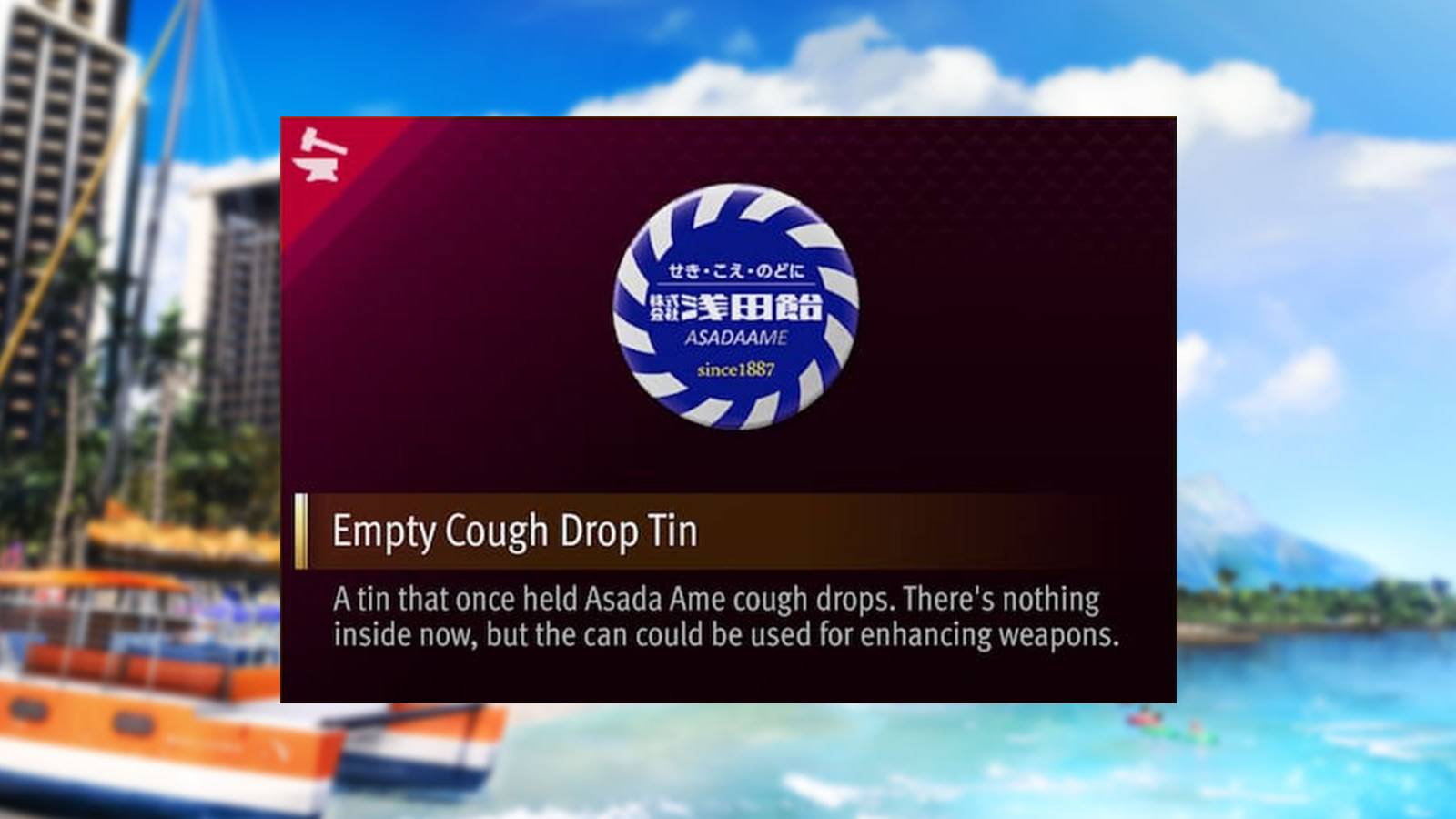 Empty Cough Drop Tin in Like a Dragon: Infinite Wealth