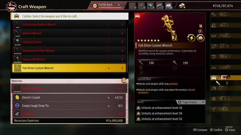Full-Drive Custom Wrench in Like a Dragon: Infinite Wealth