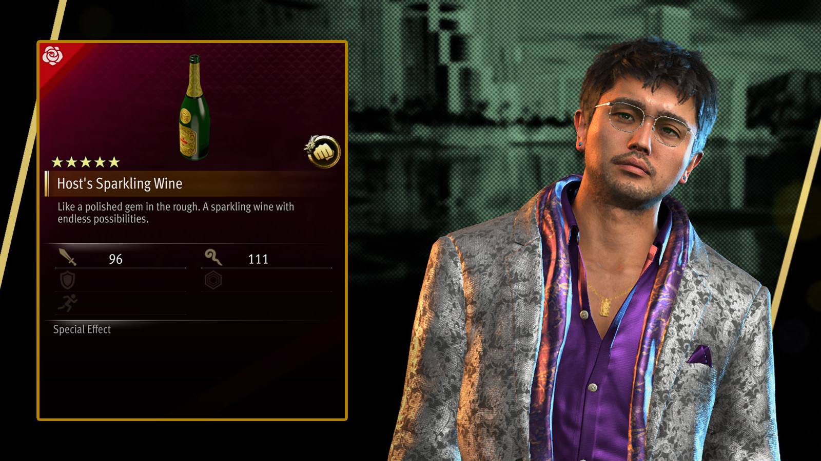 Host's Sparkling Wine in Like a Dragon: Infinite Wealth