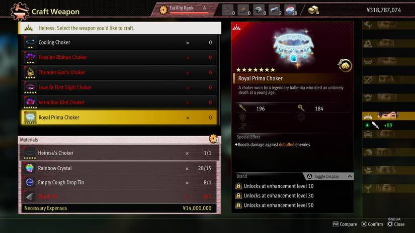 Royal Prima Choker in Like a Dragon: Infinite Wealth