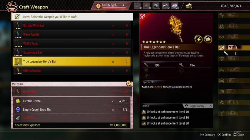 True Legendary Hero's Bat in Like a Dragon: Infinite Wealth