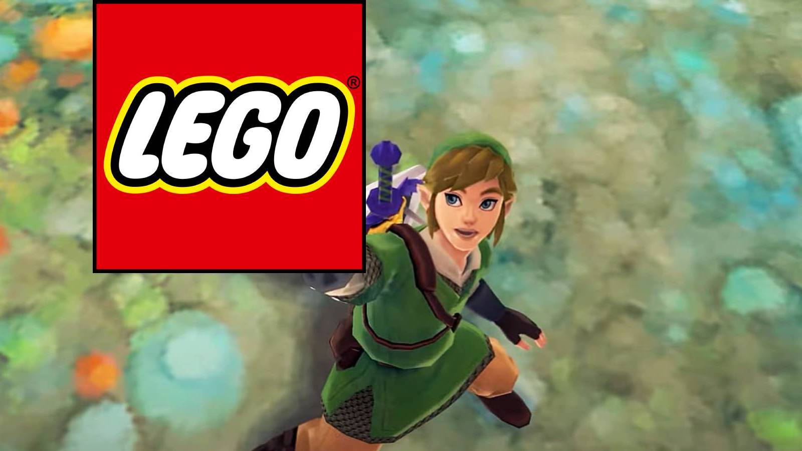 Link from The Legend of Zelda with the LEGO logo
