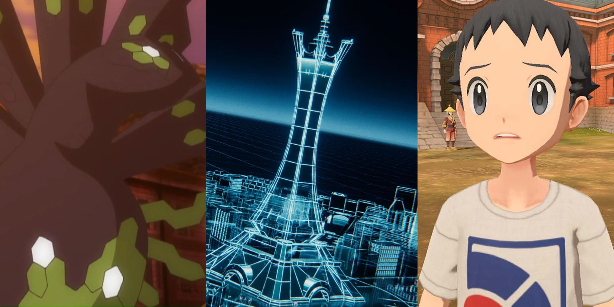 Zygarde in the anime; Prism Tower in the Legends Z-A trailer; the protagonist of Legends Arceus