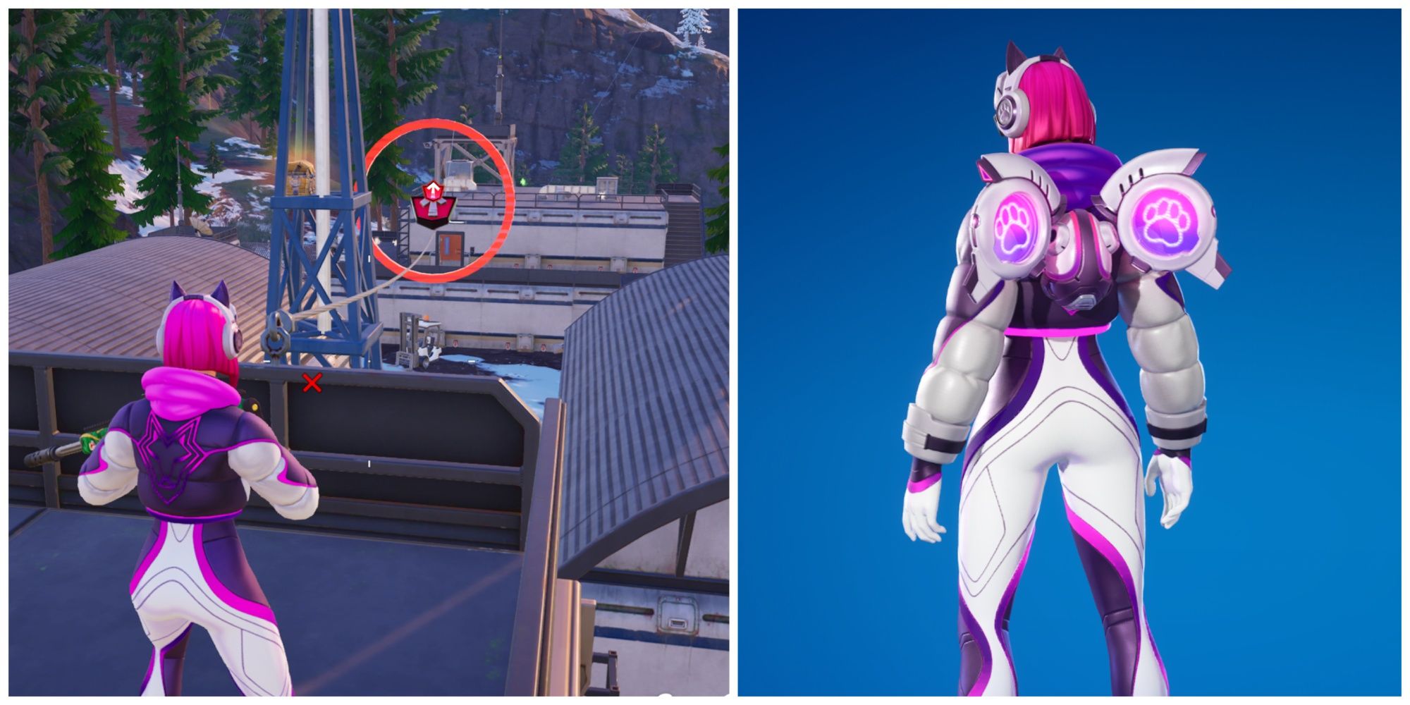 lynx looking at red level up token and back bling reward