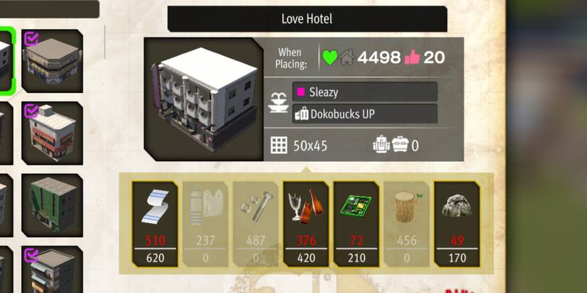 Like a Dragon Infinite Wealth DonDoko Island DIY Recipes Love Hotel