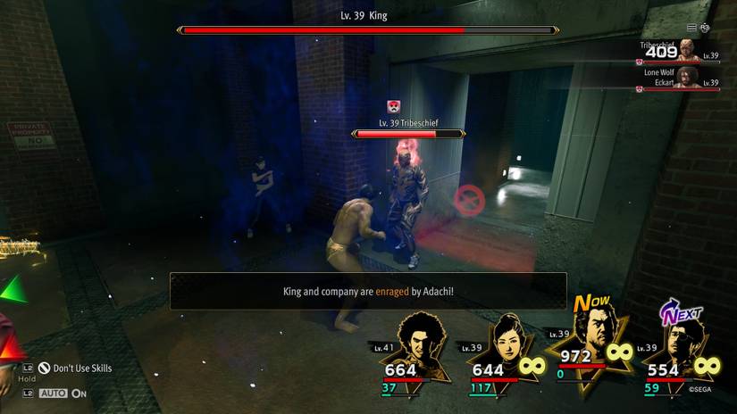 Inflicting a restrictive status ailment in Like a Dragon: Infinite Wealth.