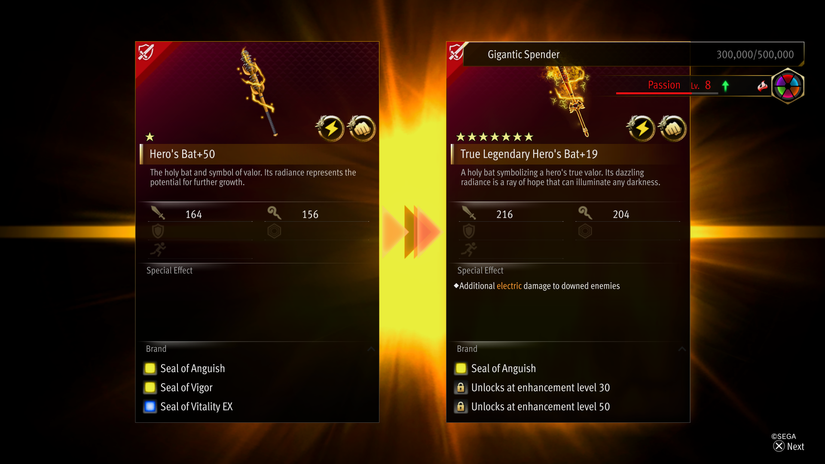 Upgrading Hero's Bat to True Legendary Hero's Bat in Like a Dragon: Infinite Wealth