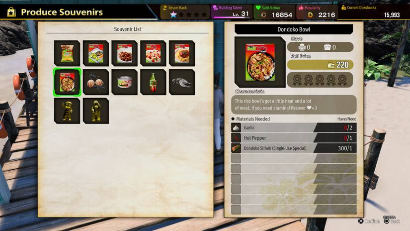 Dondoko Island Souvenirs in Like a Dragon: Infinite Wealth