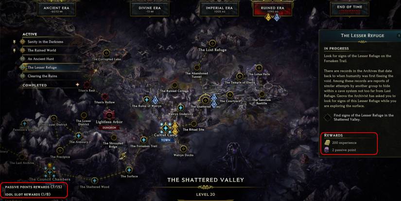 Lost Epoch - Highlighting Passive Point Reward Explanation