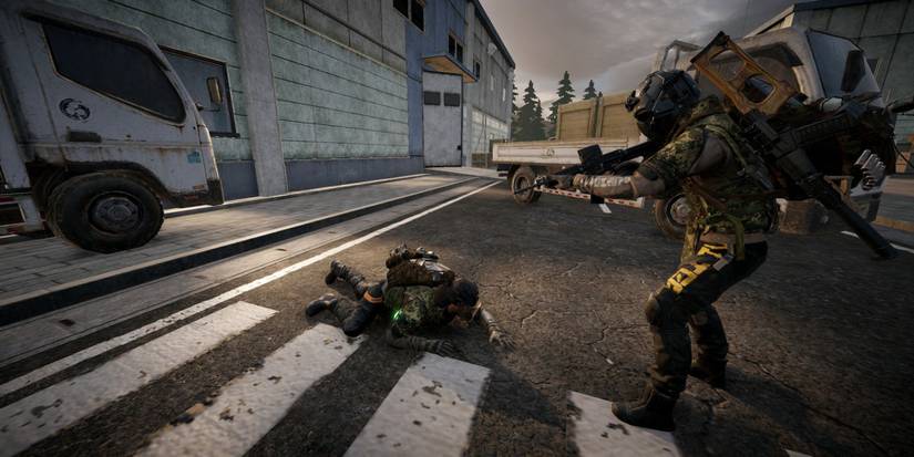  A player looking at a prone enemy in Lost Light