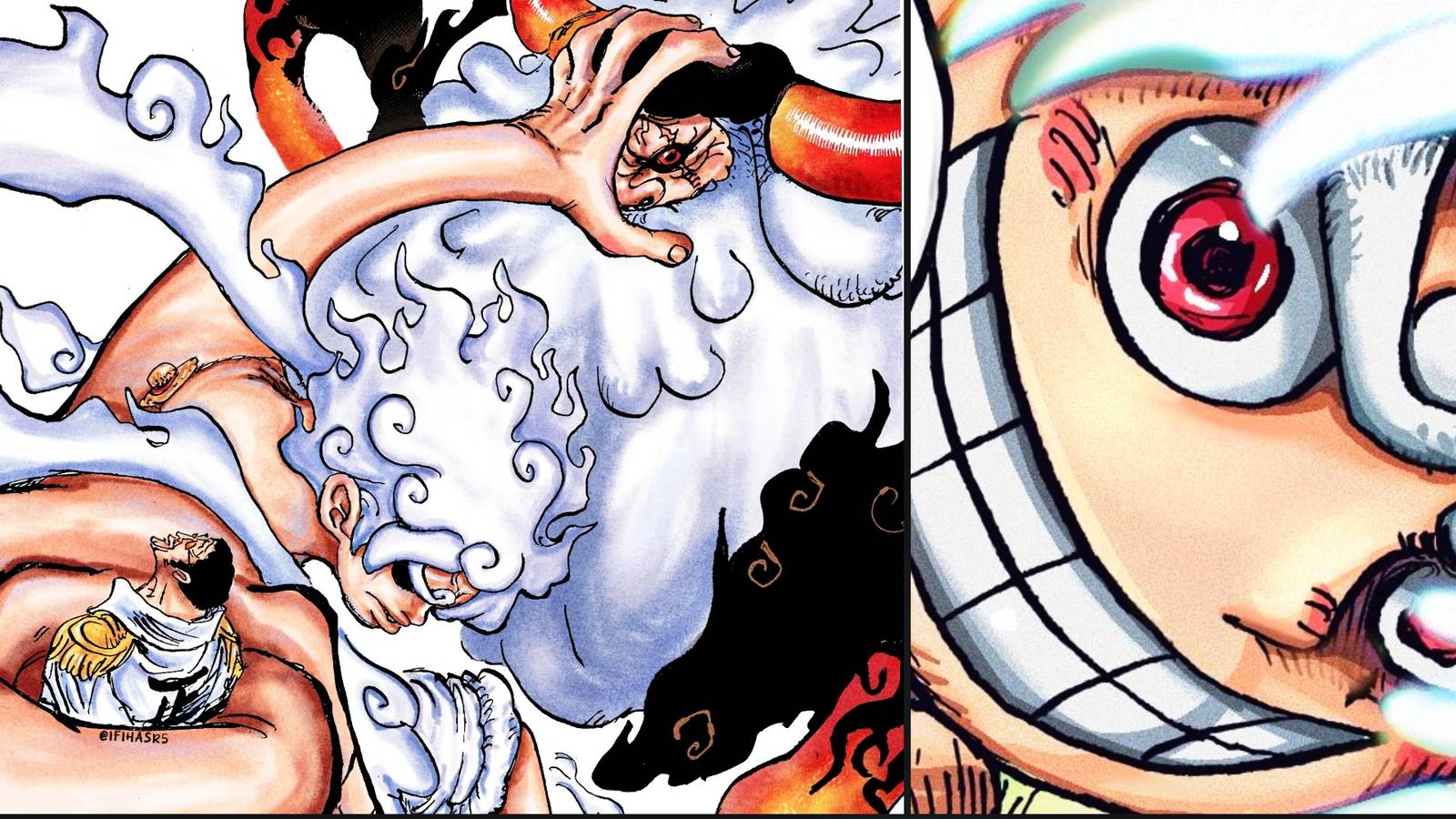 Luffy vs Saturn and Kizaru One Piece