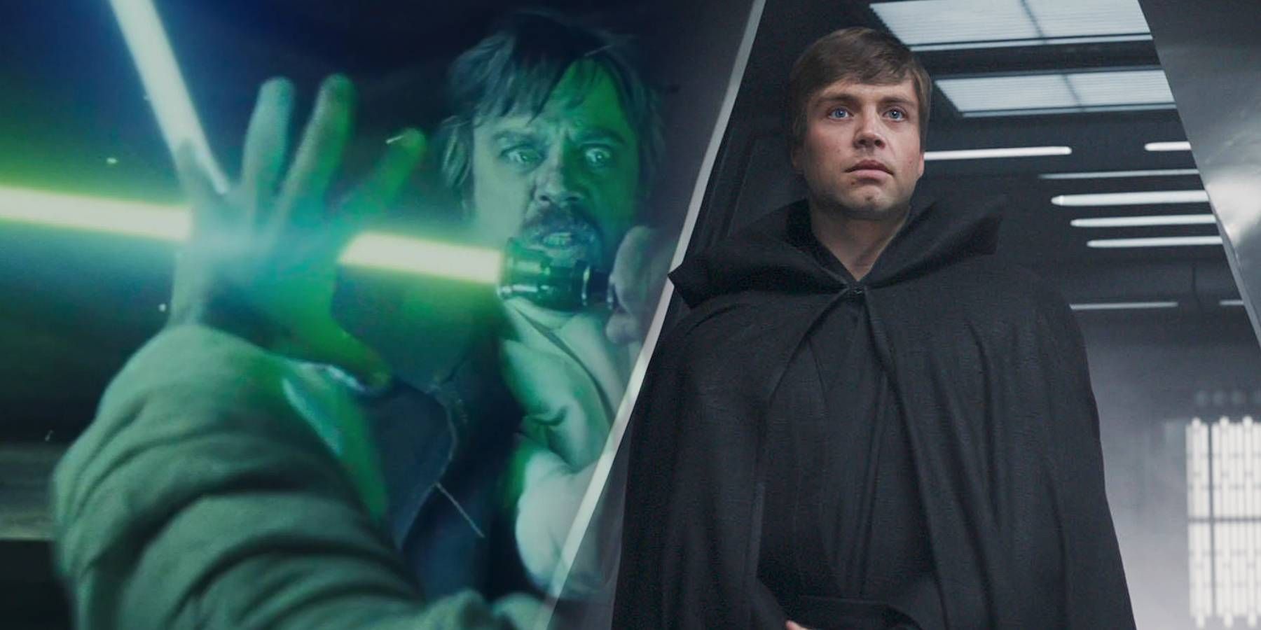 Luke Skywalker during a flashback in The Last Jedi and during the season 2 finale of The Mandalorian