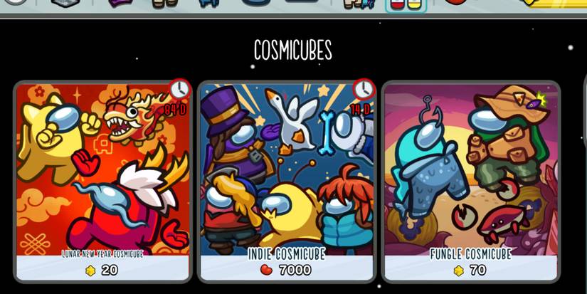 among us cosmetics shop cosmicubes section