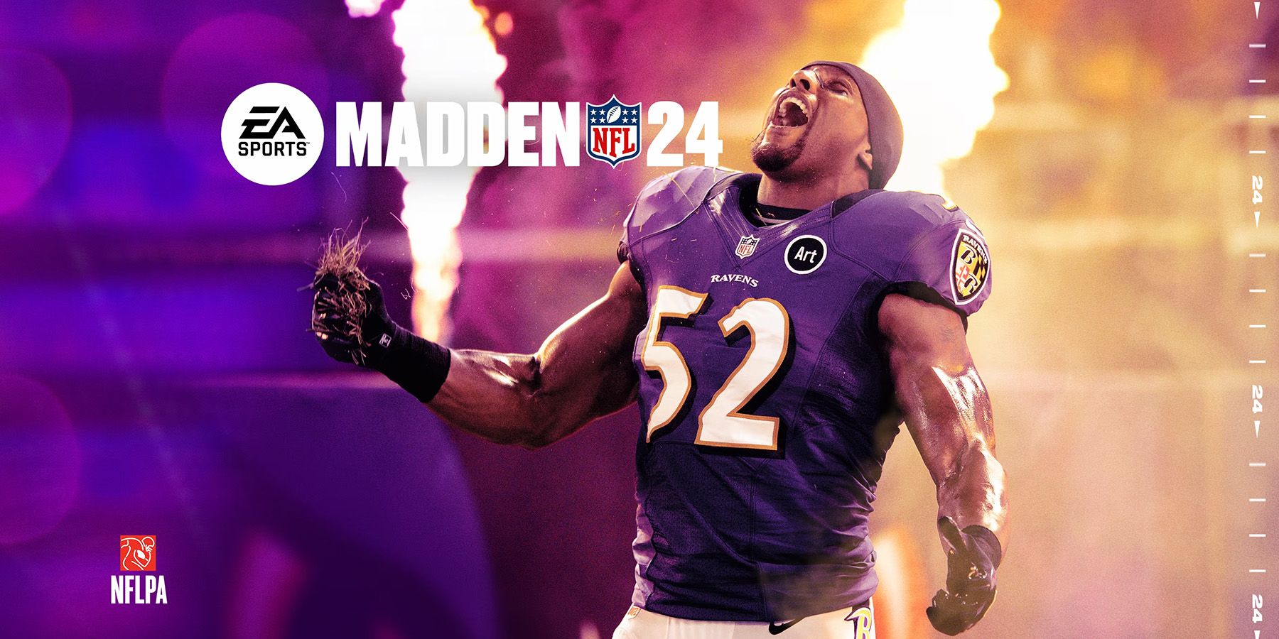 Madden NFL 24 NFLPA EA Play page purple key art
