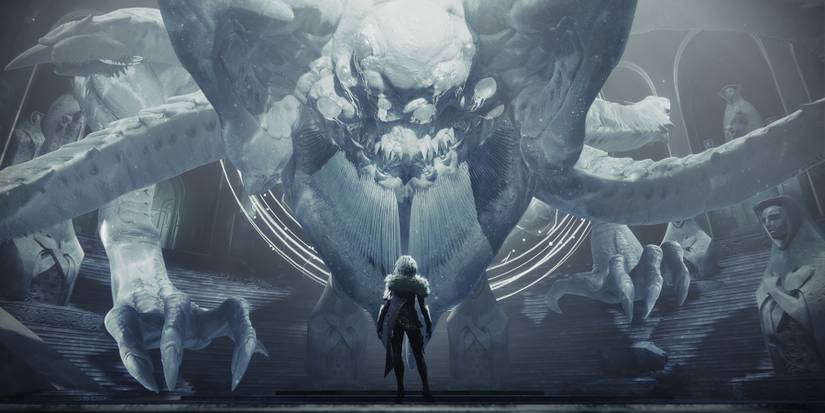 Mara Sov standing beneath Riven in Destiny 2