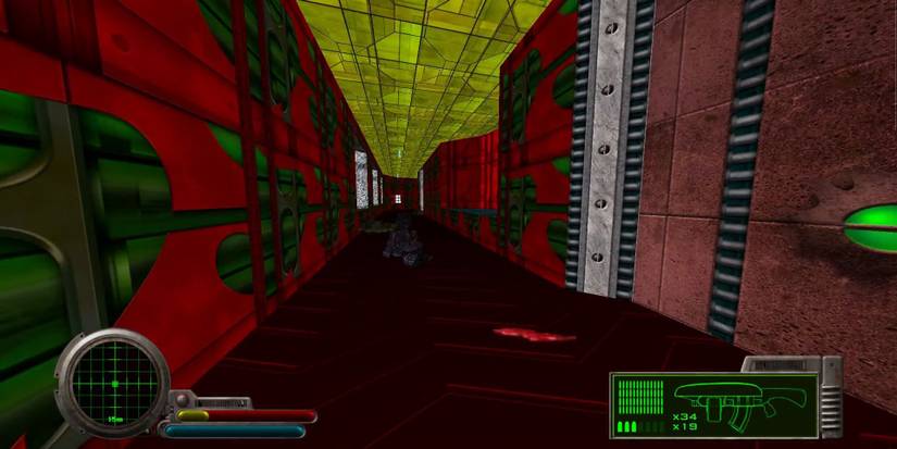 A corridor in Marathon 2 Durandal