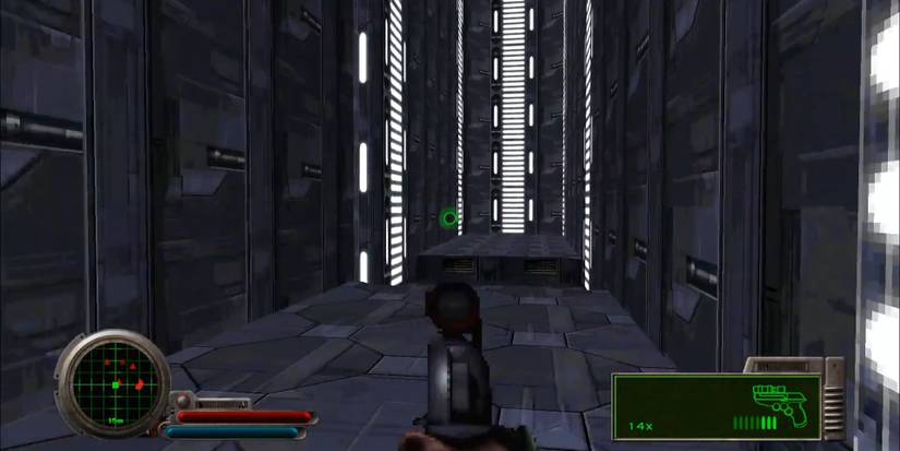 A grey corridor in Marathon Infinity