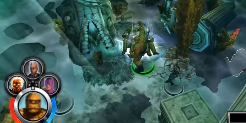 The Thing, Ghost Rider, Hawkeye, And Storm Fighting In Ultimate Alliance