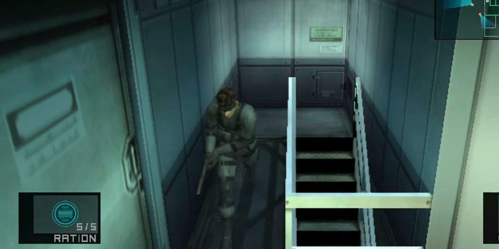 Snake Moving Through Ship Imn Metal Gear Solid 2