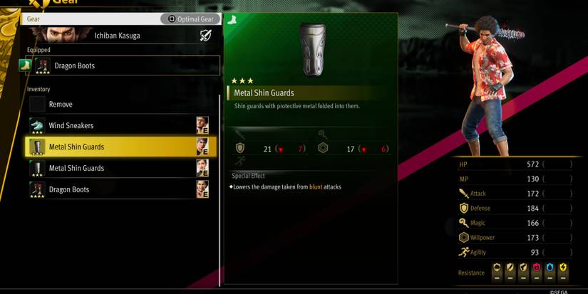 Metal Shin Guards armor in Like a Dragon Infinite Wealth