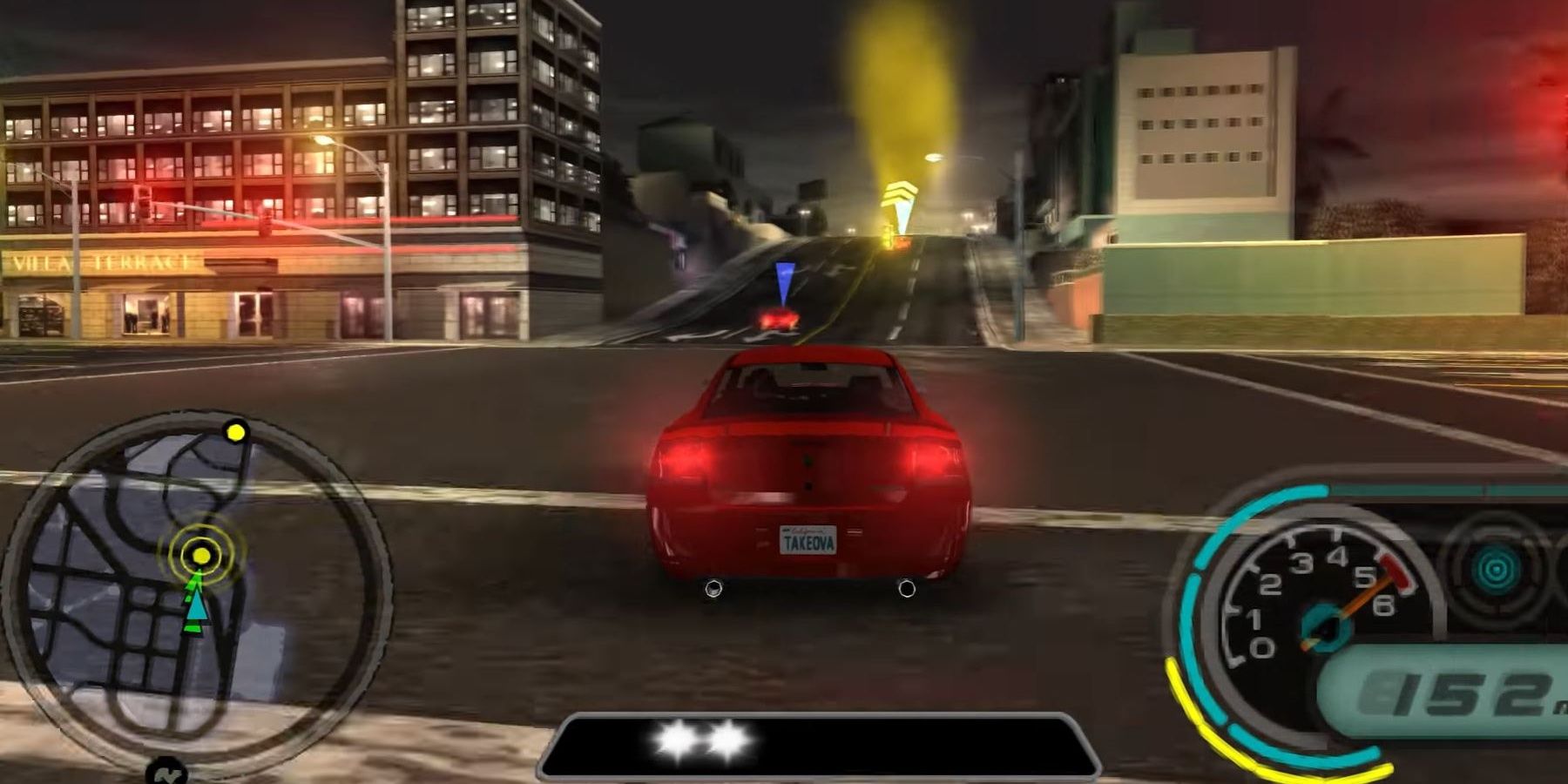 Red Car Racing On The Street In Midnight Club: L.A. Remix