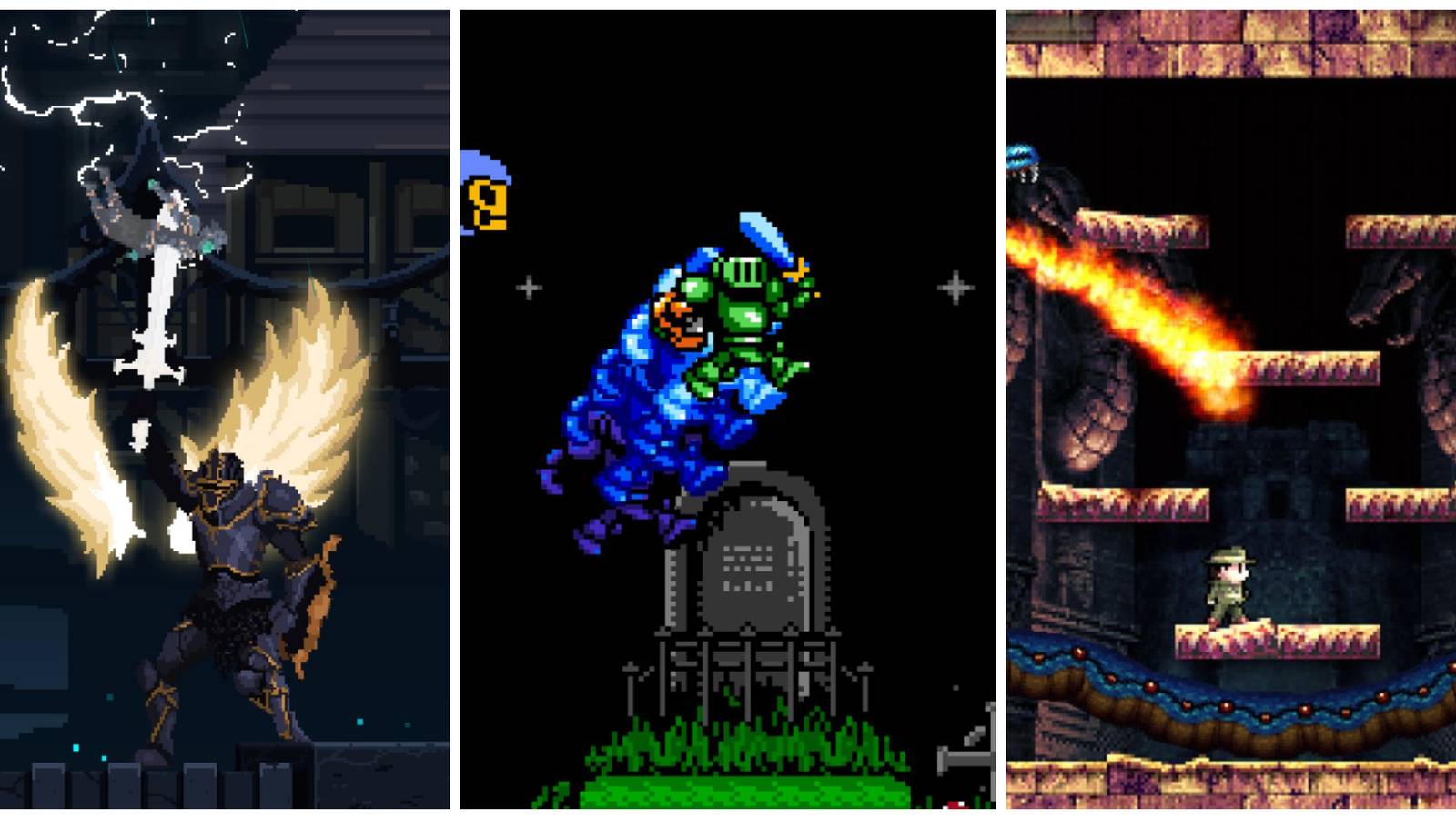Hardest Metroidvania Games - Death's Gambit + Cathedral + La-Mulana