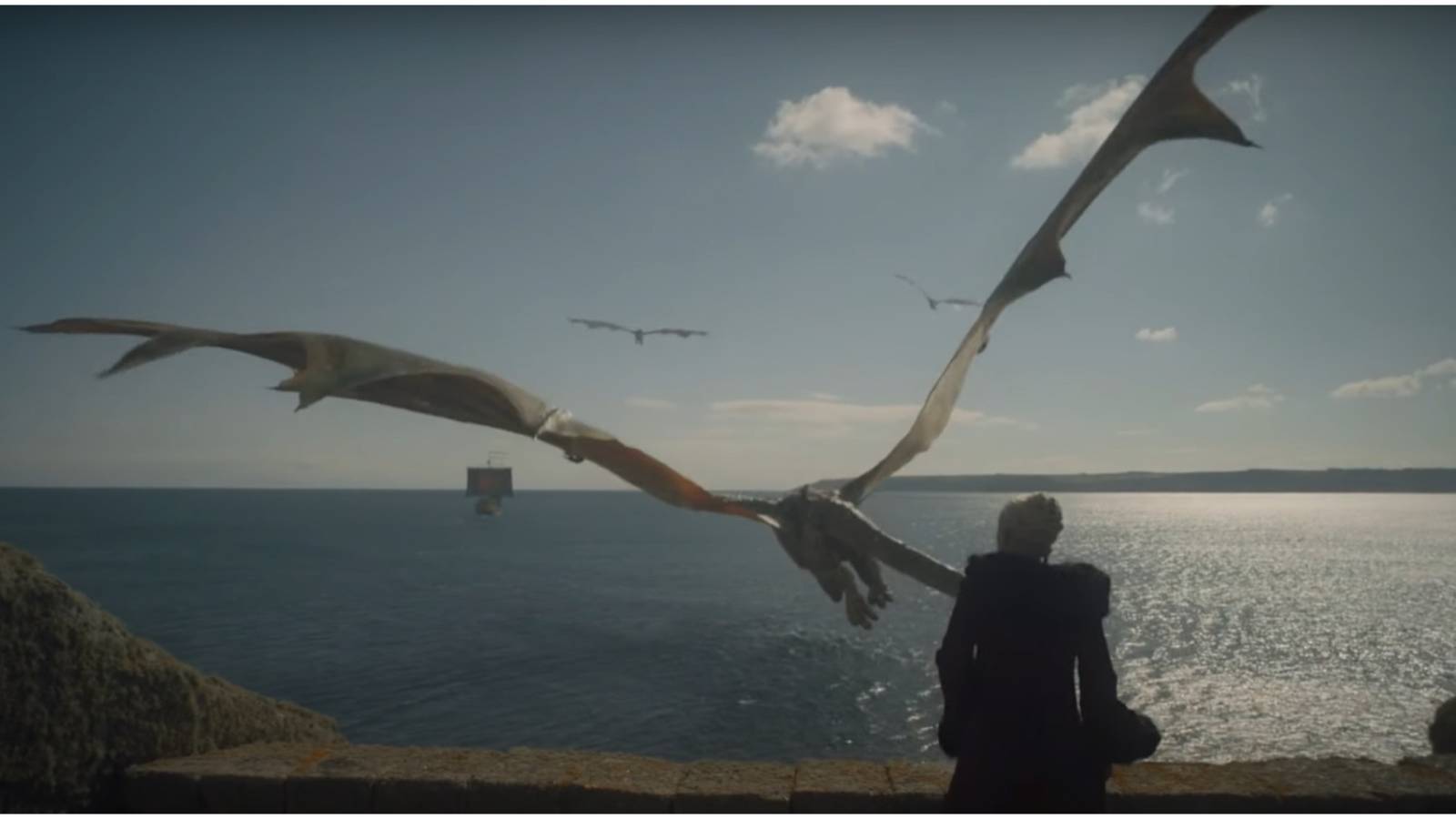 Rhaenyra watches the Greens' dragons in House of the Dragon.