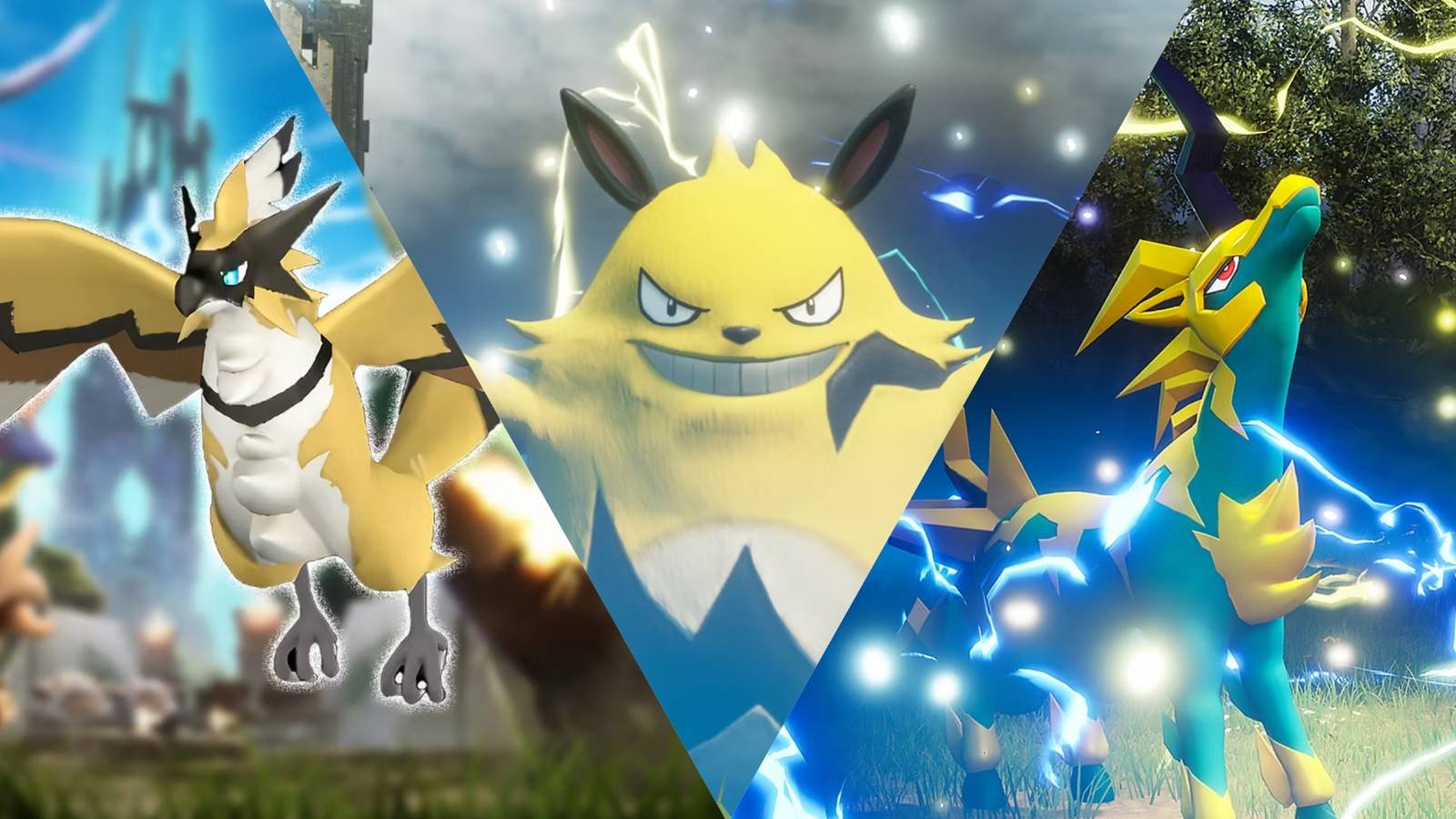 Beakon, Grizzbolt, and Univolt from Palworld