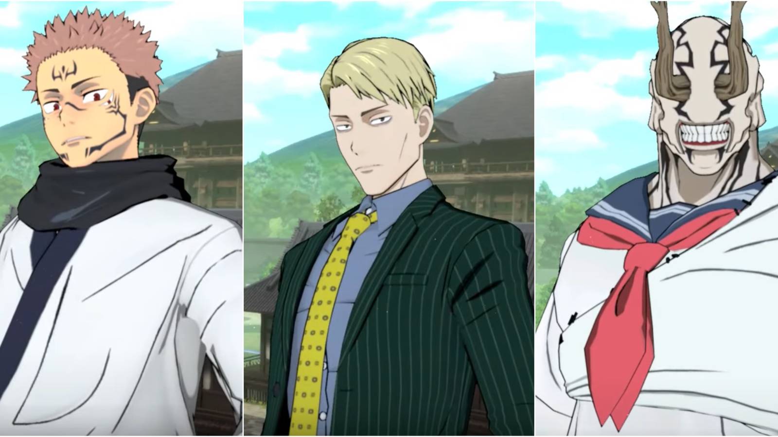 Hanami, Kento and Ryomen in alternate outfits 