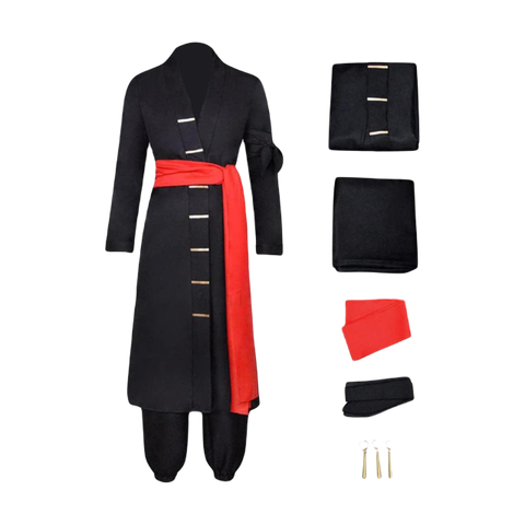 GWOKDAN Men Roronoas Cosplay Costume Anime Kimono Robe Zoro Cloak Uniform Halloween Outfits With Earrings