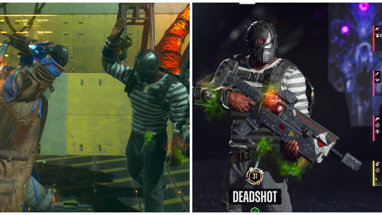 suicide squad deadshot and captain boomerang high five, social squad feature