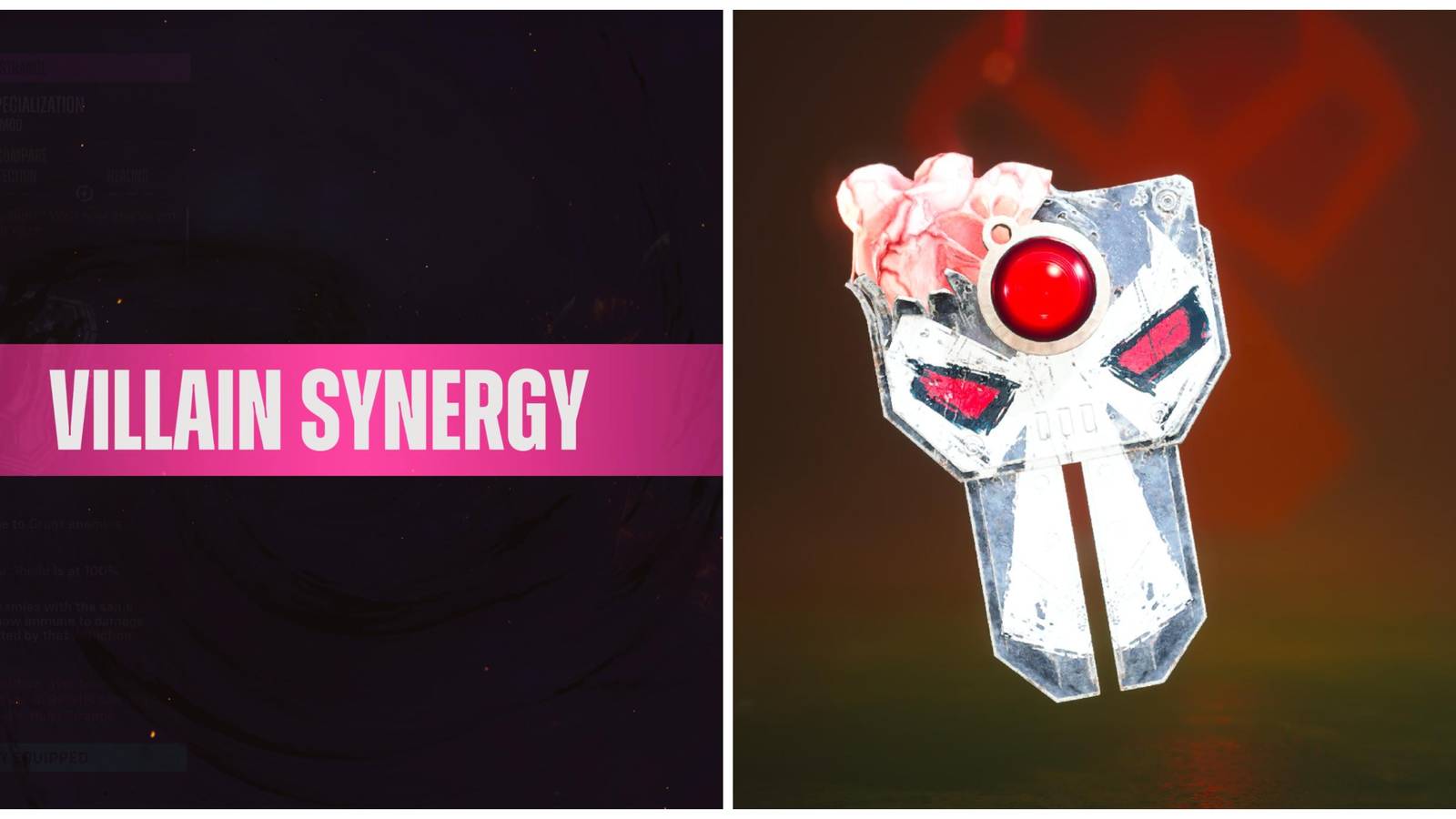 villian synergy screen and the bane shield mod from suicide squad game