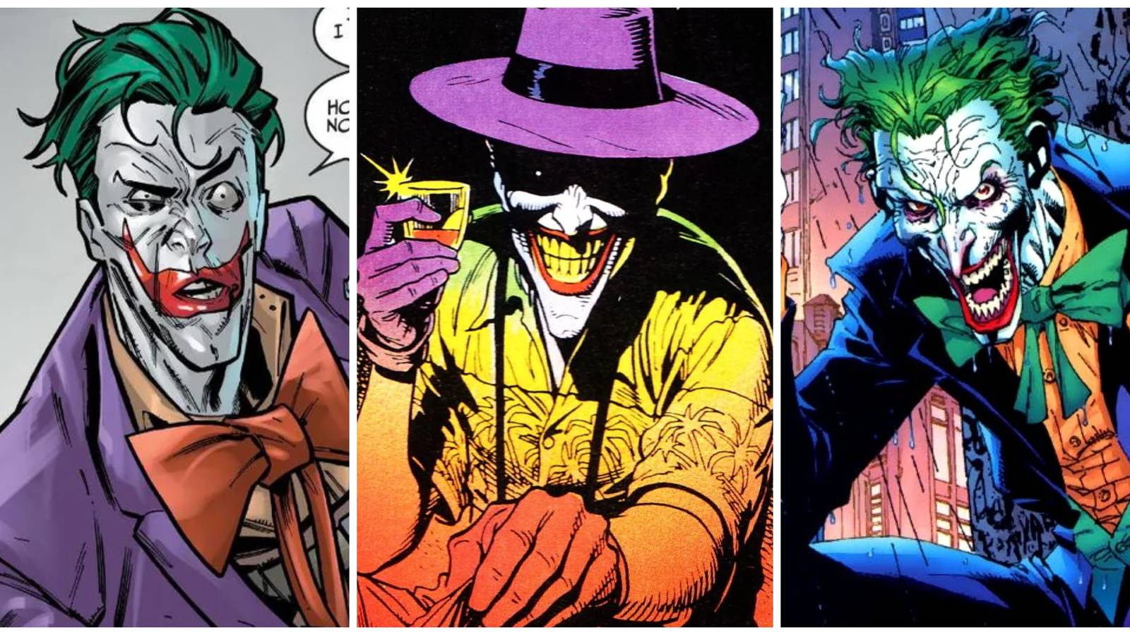 the joker from injustice, killing joke, and batman: hush