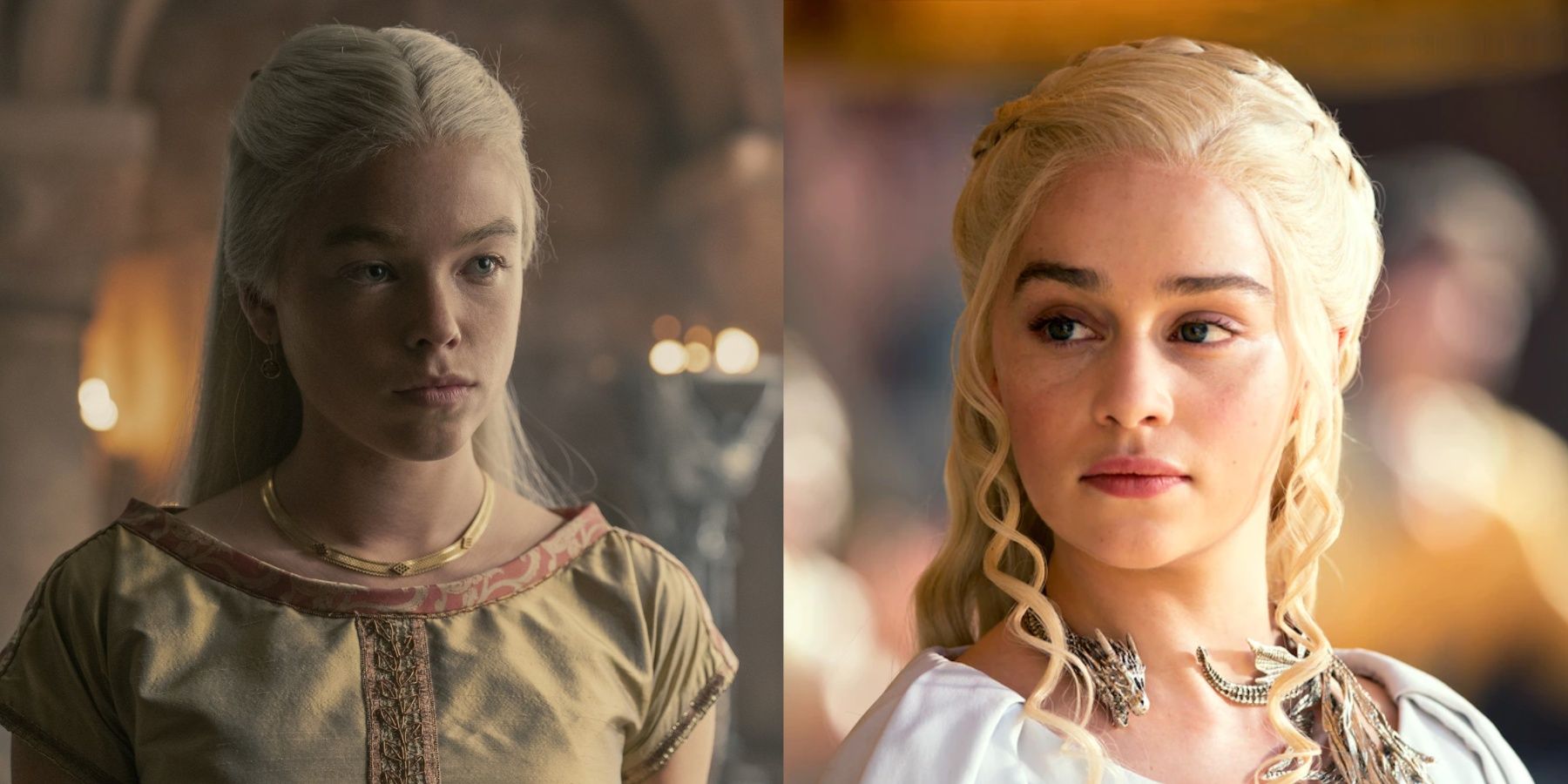 Rhaenyra Targaryen in House of the Dragon and Daenerys Targaryen in Game of Thrones.