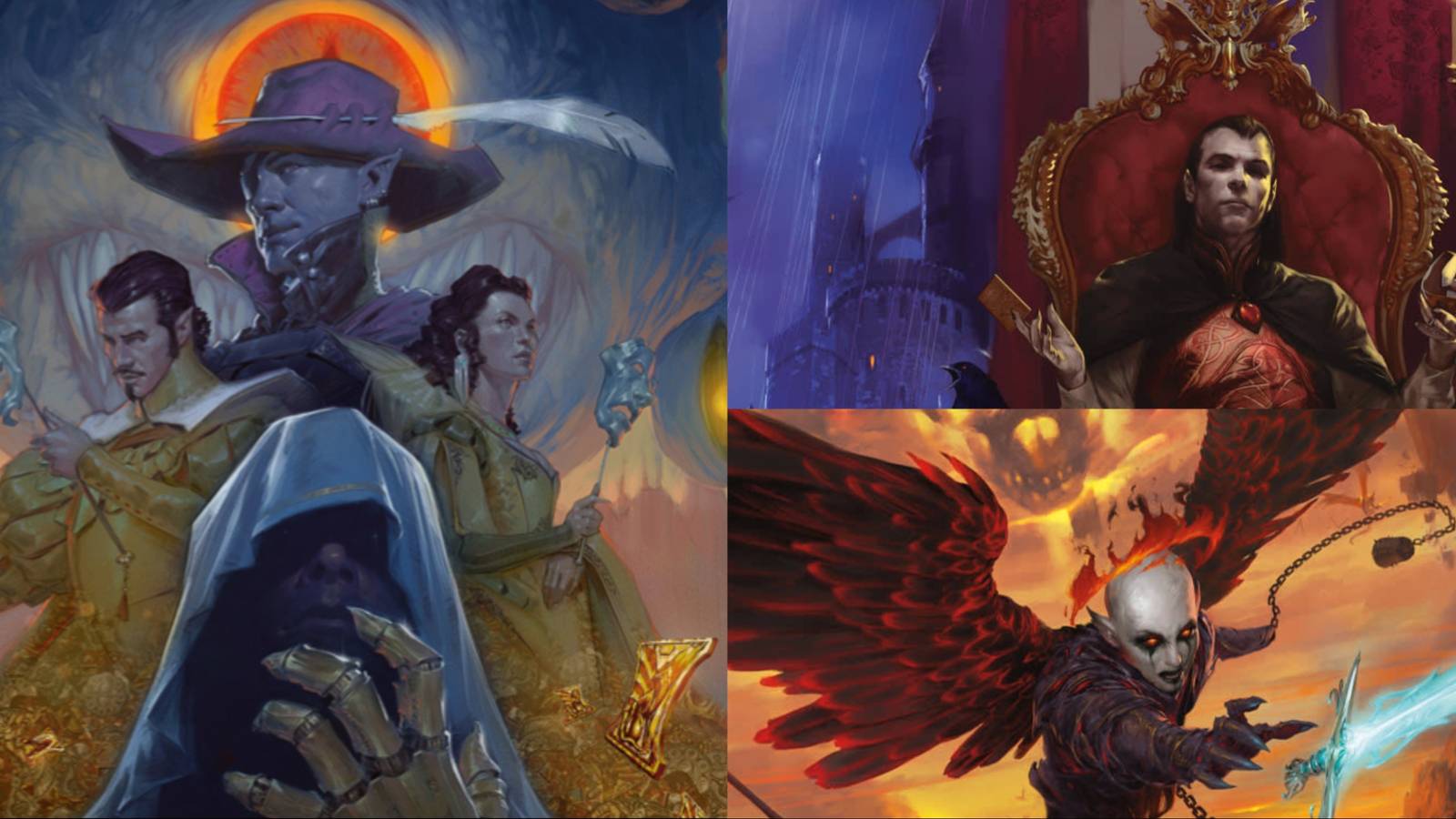 Waterdeep Dragon Heist, Descent into Avernus and Curse of Strahd Cover Art