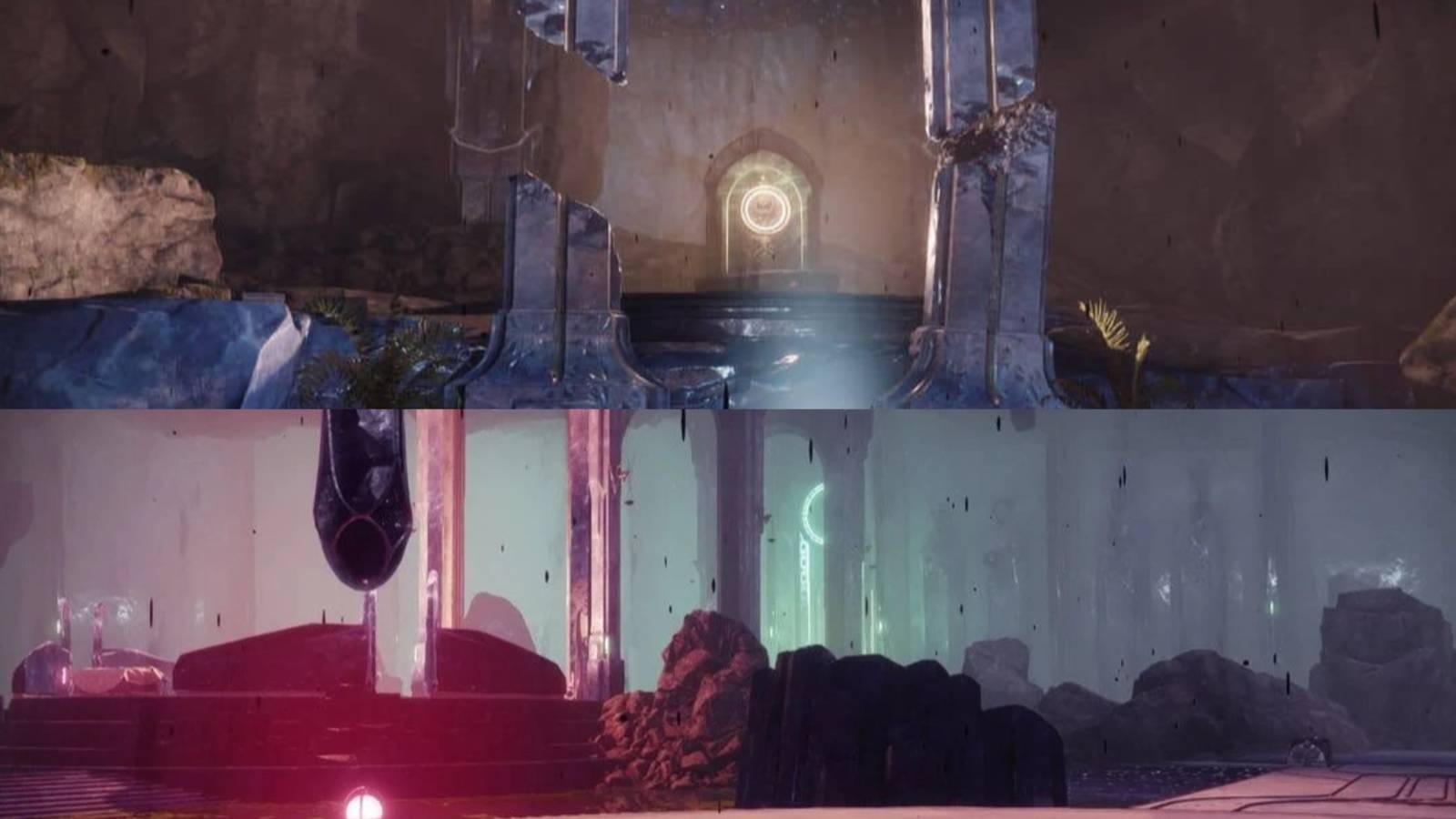 Collage of the Chamber of Starlight and Aphelion's Rest Lost Sectors from Destiny 2