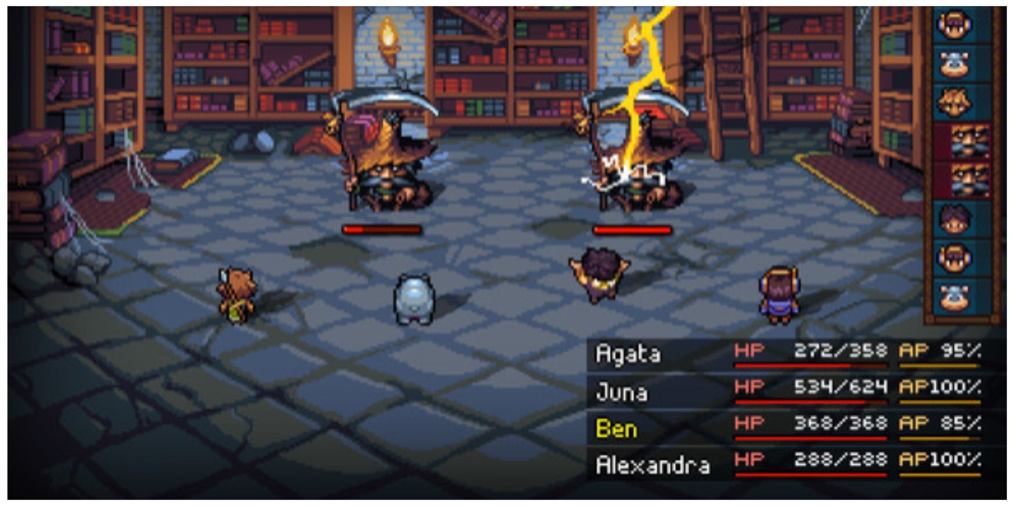 Screenshot of Quartet's combat
