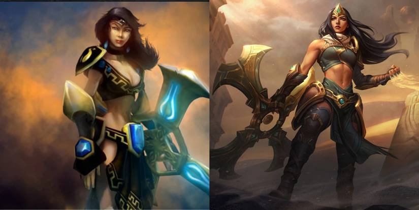 Sivir's Original & Current League of Legends splash art