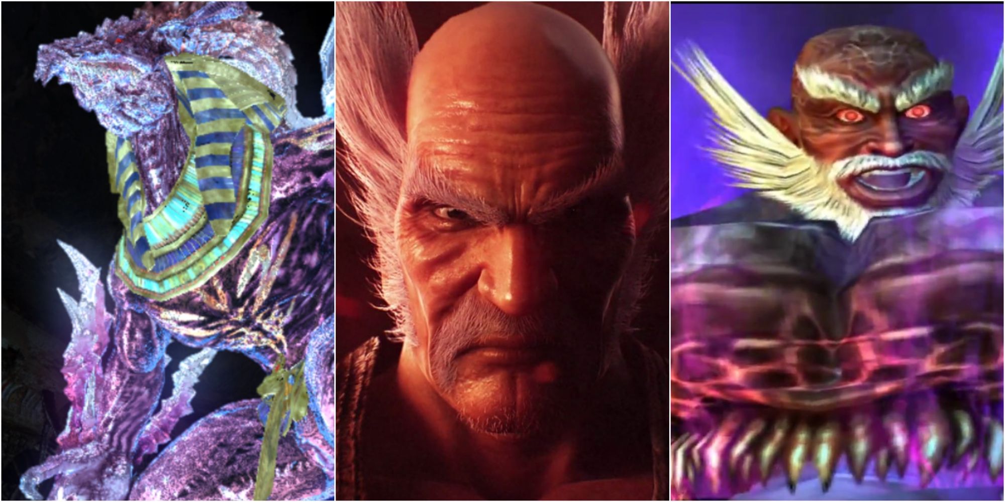 Azazel, Heihachi, and Jinpachi 