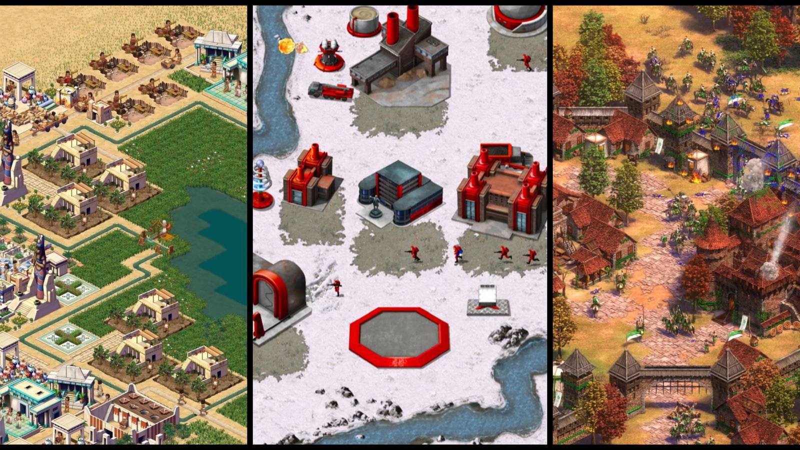 Pictures from Pharaoh: A New Era, Command & Conquer Remastered Collection, Age of Empires 2: Definitive Edition