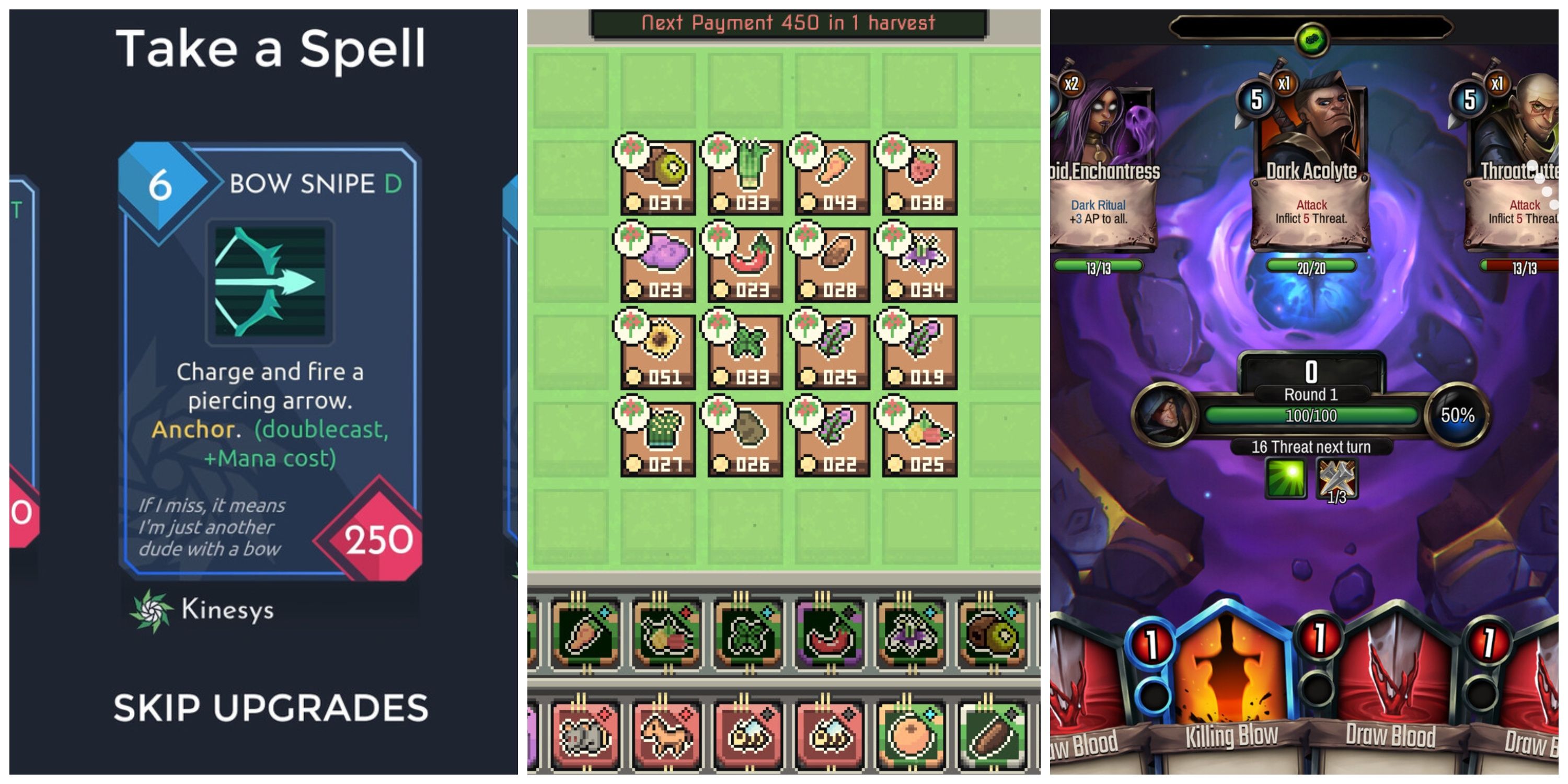 Hardest Deck-Building Games (Featured Image) - One Step From Eden + Crop Rotation + Vault Of The Void