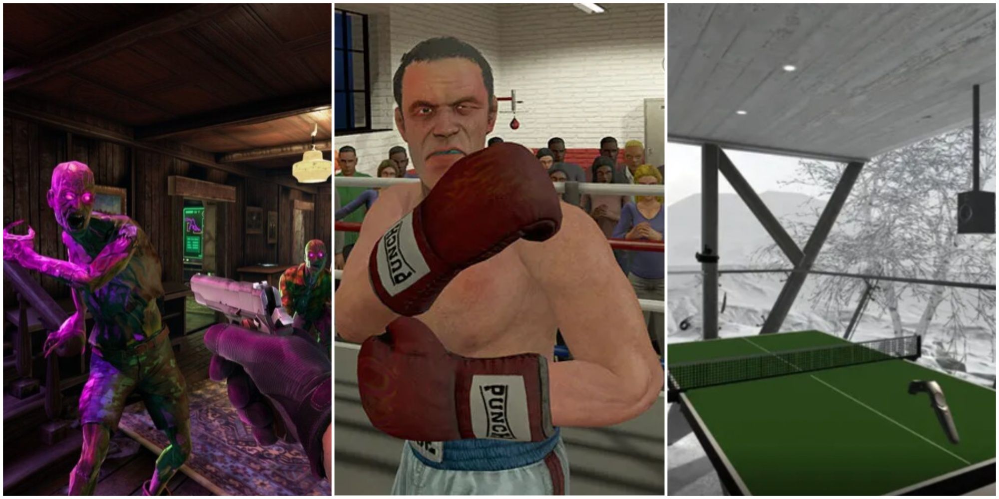 Zombies, boxing man and table tennis