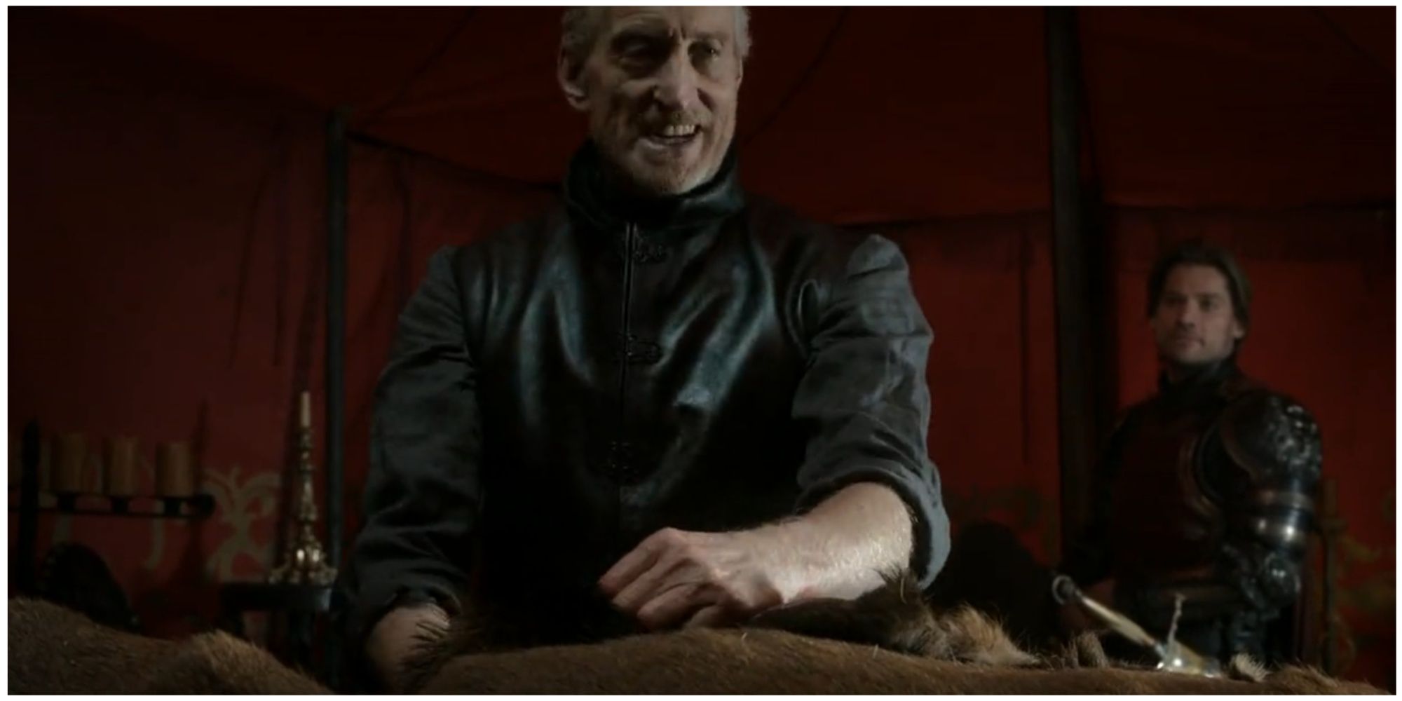 Tywin and Jaime Lannister in Game of Thrones.