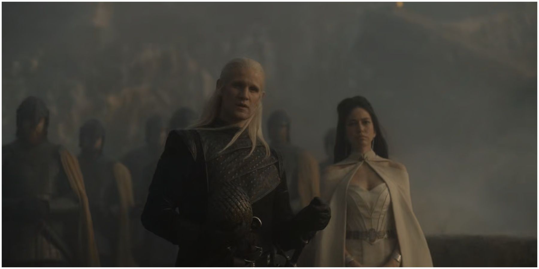 Daemon Targaryen and Mysaria on Dragonstone in House of the Dragon.