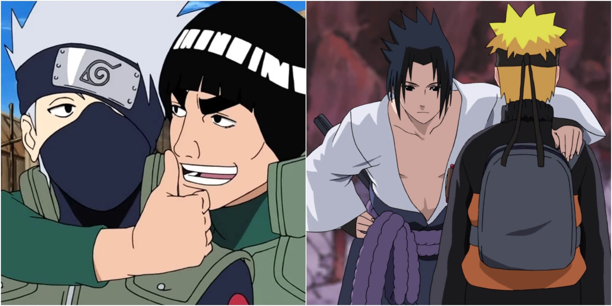 Kakashi, Guy, Sasuke, and Naruto 