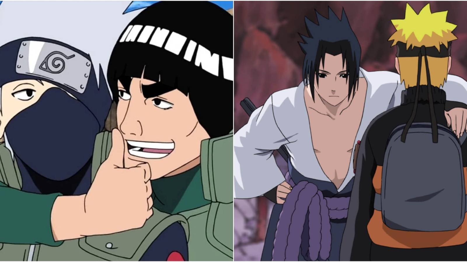 Kakashi, Guy, Sasuke, and Naruto 