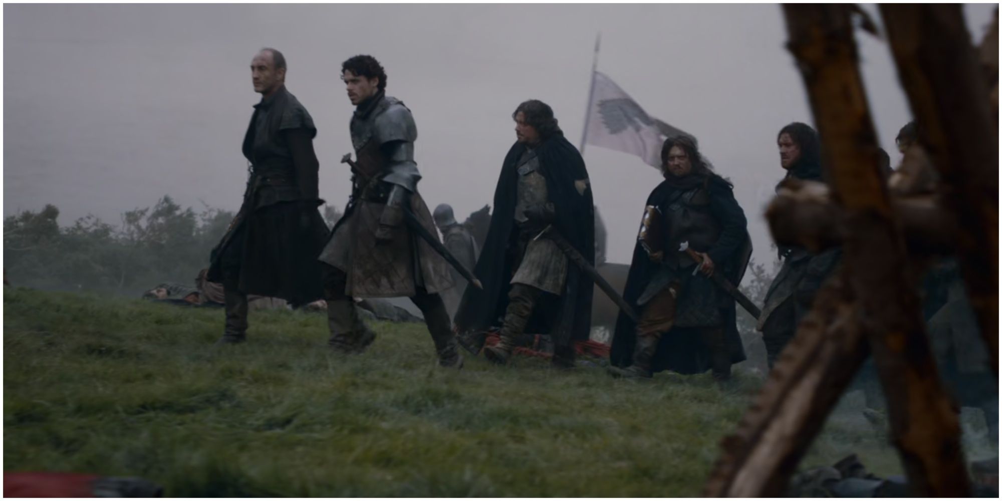 Roose Bolton and Robb Stark at Oxcross in Game of Thrones.