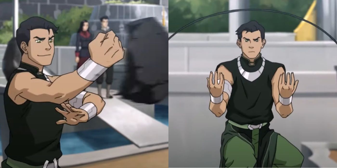 Wei and Wing using their Metalbending in different ways in The Legend of Korra