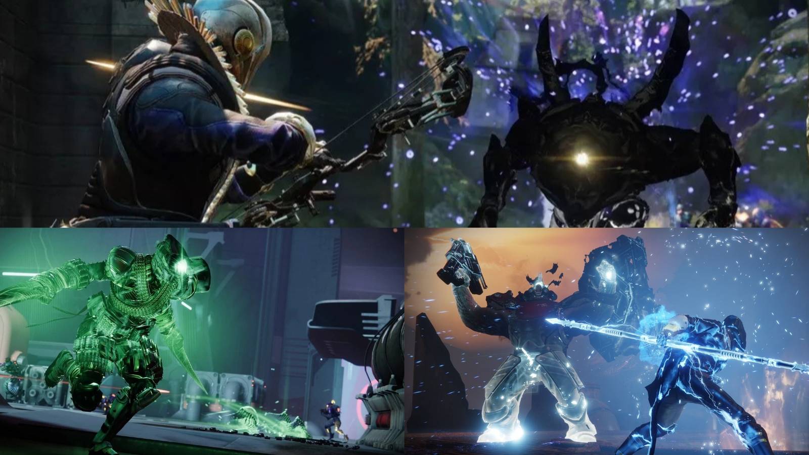 Destiny 2 Strand Titan Arc Hunter And Warlock Fighting Enemies