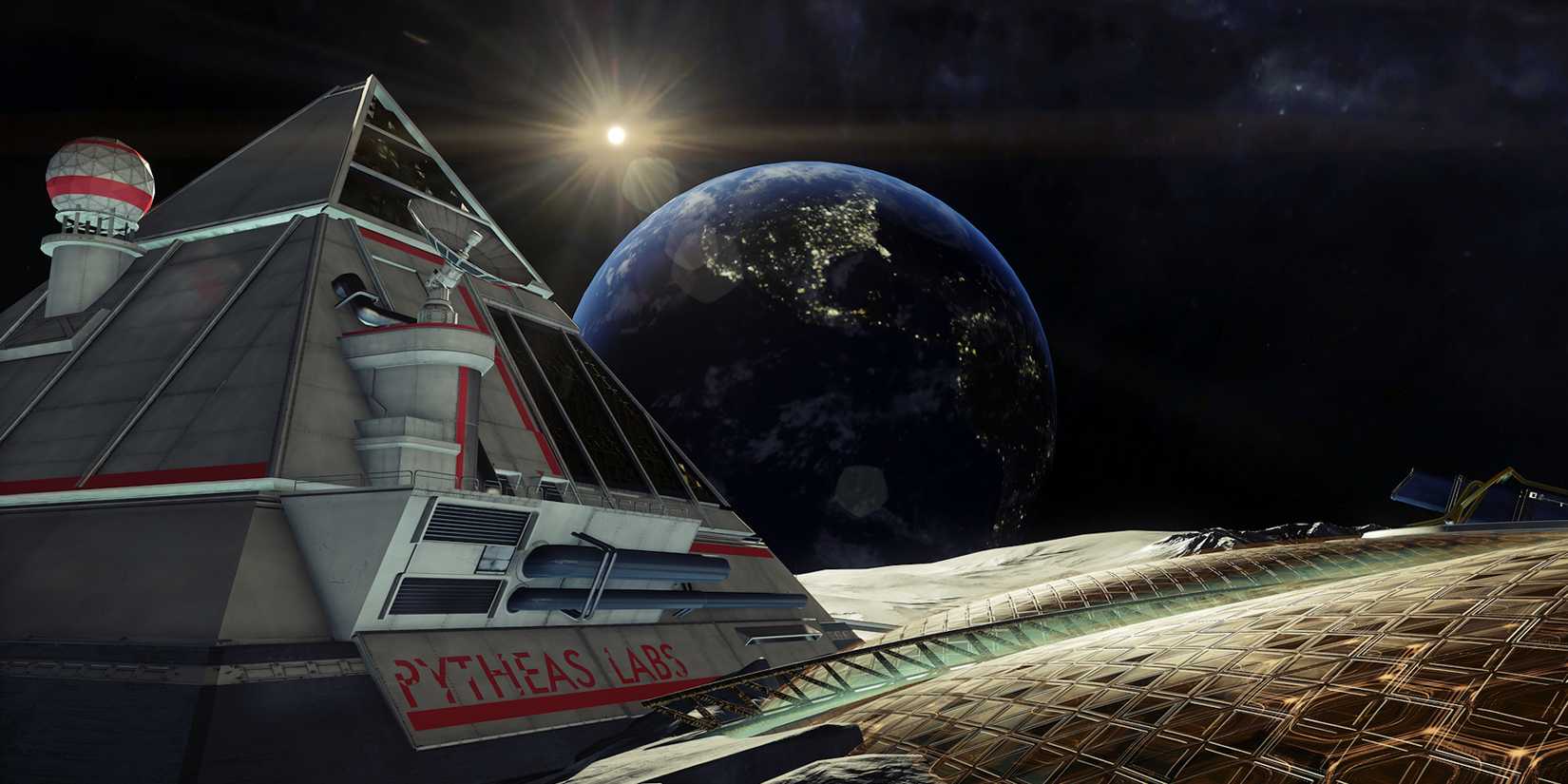 Moon, earth in the background